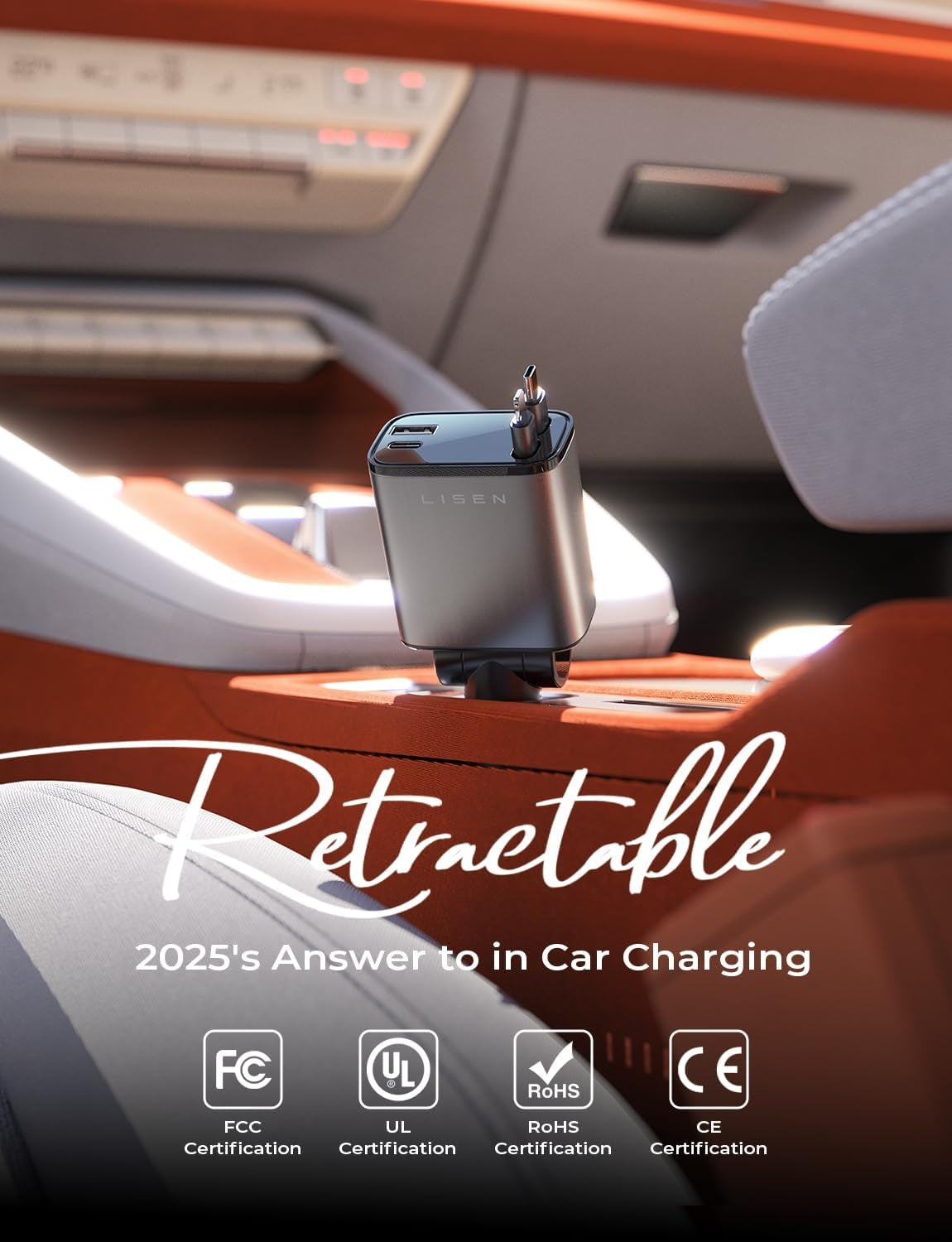 S-Tech Retractable Car Charger – Fast Charging, Clean Setup, No Mess
